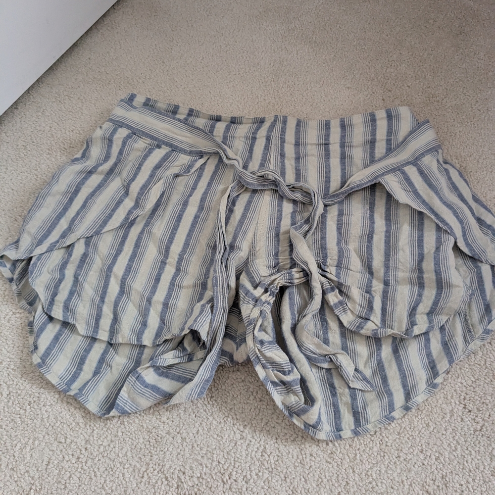 Patagonia Blue and White Cargo Shorts with Stripes